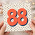 88th Birthday Card, Retro Polka Dot Number 88 Birthday Card