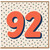 92nd Birthday Card, Bold Retro Polka Dot Number 92 Card