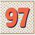 97th Birthday Card, Large Bold Number 97 Polka Dot Card
