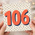 106th Birthday Card, Bold Number Design