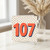 107th Birthday Card, Bold Retro Number Design