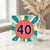 40th Birthday Card, Retro Starburst Number 40 Design