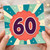 60th Birthday Card, Retro Starburst Design