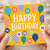 14th Birthday Card, Happy Birthday Balloons Design