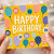 89th Birthday Card, Happy Birthday Balloons Design