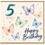 5th Birthday Card, Butterfly Happy Birthday Card