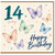 14th Birthday Card, 14 Today Happy Birthday Butterfly Card
