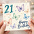 21st Birthday Card, 21 Today Happy Birthday Butterfly Design