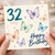 32nd Birthday Card, Happy Birthday Butterflies Card