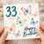 33rd Birthday Card, Happy Birthday Butterfly Card