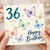 36th Birthday Card, Happy Birthday Butterflies Card