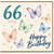 66th Birthday Card, Butterfly Happy Birthday Card