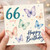 66th Birthday Card, Butterfly Happy Birthday Card