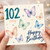 102nd Birthday Card, Butterfly Happy Birthday Card