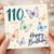 110th Birthday Card, Happy Birthday Butterflies Design