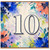10th Birthday Card, Floral Watercolour Number 10 Card