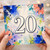 20th Birthday Card, Colourful Floral Watercolour Design