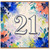 21st Birthday Card, Watercolour Floral Number 21
