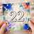 22nd Birthday Card, Floral Watercolor Number 22 Card