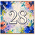 28th Birthday Card, Colourful Watercolour Floral Number 28 Card