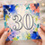30th Birthday Card, Watercolor Floral Number 30 Card