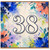 38th Birthday Card, Colourful Floral Watercolour 38 Card