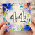 44th Birthday Card, Colourful Abstract Floral Watercolour Design