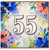 55th Birthday Card, Colourful Floral Paint Splash Design