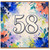 58th Birthday Card, Colourful Floral Watercolour Number 58 Card