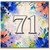 71st Birthday Card, Colourful Floral 71 Design