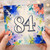 84th Birthday Card, Colourful Watercolor Floral Design