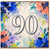 90th Birthday Card, Floral Watercolor Number 90 Card