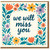 We Will Miss You Card - Floral Farewell Leaving Card for Colleague, Friend or Teacher - Goodbye & Best Wishes - Heartfelt Square Greeting