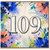 109th Birthday Card, Colourful Watercolor Floral Number 109 Design