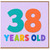 38th Birthday Card, 38 Years Old Colourful Number Card