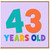 43rd Birthday Card, 43 Years Old Colourful Number Card