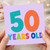 50th Birthday Card, Colourful 50 Years Old Greeting Card