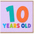 70th Birthday Card, 10 Years Old Colourful Typography Card