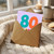 80th Birthday Card, - 80 Years Old Colourful Typographic Design