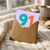 91st Birthday Card, 91 Years Old Colourful Number Design