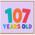 107th Birthday Card, Colourful 107 Years Old Card