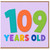 109th Birthday Card, 109 Years Old Colourful Typographic Card
