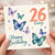 26th Birthday Card, Happy Birthday Butterfly Design
