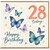 28th Birthday Card, Butterflies Happy Birthday Card