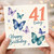 41st Birthday Card, Happy Birthday Butterfly Card for 41 Today