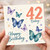 42nd Birthday Card, for Her Butterfly Design Happy Birthday Today