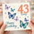 43rd Birthday Card, Happy Birthday Butterfly Card