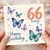 66th Birthday Card, Happy Birthday Butterflies Card