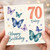 70th Birthday Card, Happy Birthday 70 Today Butterfly Card