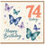 74th Birthday Card, Happy Birthday Butterflies Card, 74 Today Card